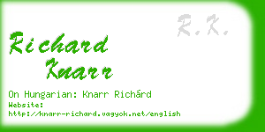 richard knarr business card